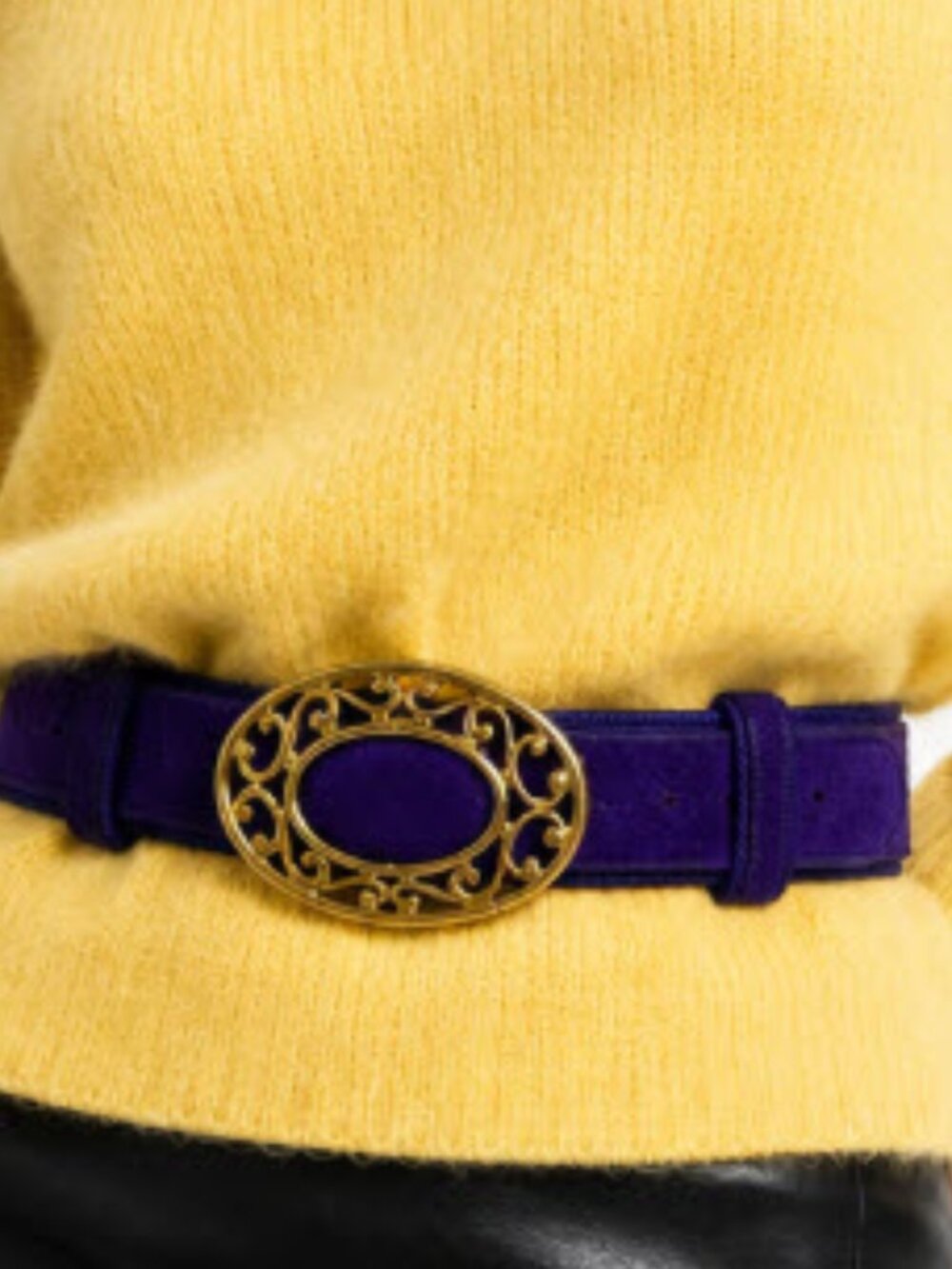 Talbots Belt Suede Purple Size medium Chic Quiet Luxury Old Money